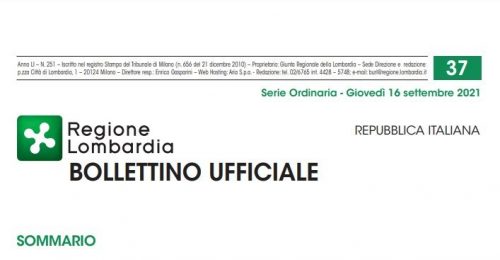 Regione Lombardia. Bollettino Ufficiale. Giovedì 16 Settembre 2021