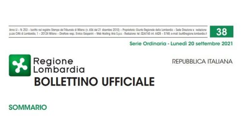 Regione Lombardia. Bollettino Ufficiale. Lunedì 20 Settembre 2021
