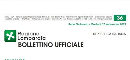 Regione Lombardia. Bollettino Ufficiale. Martedì 07 Settembre 2021