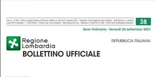 Regione Lombardia. Bollettino Ufficiale. Venerdì 24 Settembre 2021