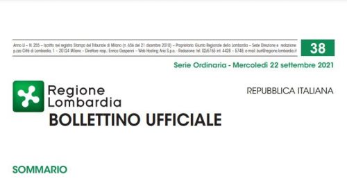 Regione Lombardia. Bollettino Ufficiale. Mercoledì 22 Settembre 2021