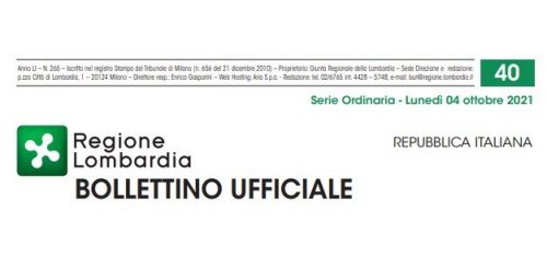Regione Lombardia. Bollettino Ufficiale. Lunedì 04 Ottobre 2021
