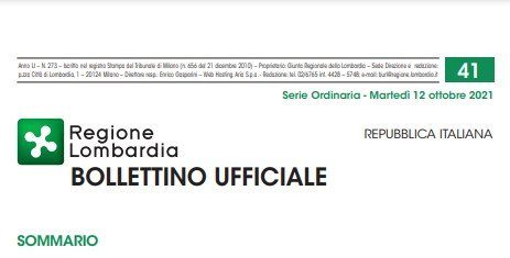 Regione Lombardia. Bollettino Ufficiale. Martedì 12 Ottobre 2021