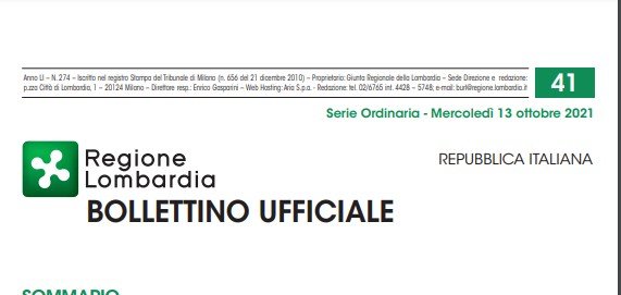 Regione Lombardia. Bollettino Ufficiale. Mercoledì 13 Ottobre 2021