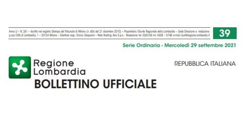 Regione Lombardia. Bollettino Ufficiale. Mercoledì 29 Settembre 2021