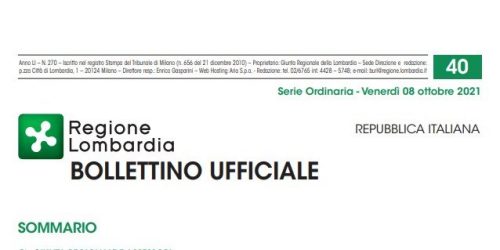 Regione Lombardia. Bollettino Ufficiale. Venerdì 08 Ottobre 2021