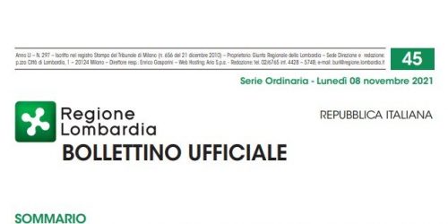 Regione Lombardia. Bollettino Ufficiale. Lunedì 08 Novembre 2021