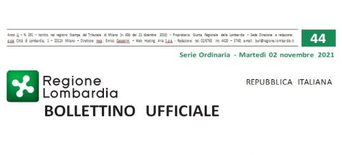 Regione Lombardia. Bollettino Ufficiale. Martedì 02 Novembre 2021