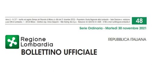 Regione Lombardia. Bollettino Ufficiale. Martedì 30 Novembre 2021
