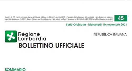 Regione Lombardia. Bollettino Ufficiale. Mercoledì 10 Novembre 2021