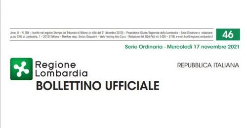 Regione Lombardia. Bollettino Ufficiale. Mercoledì 17 Novembre 2021