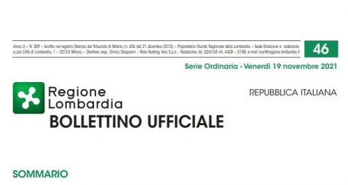 Regione Lombardia. Bollettino Ufficiale. Venerdì 19 Novembre 2021