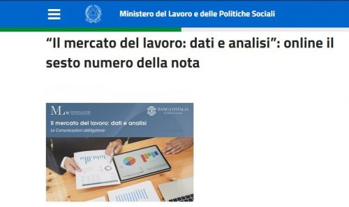 “Il mercato del lavoro: dati e analisi”: online il sesto numero della nota