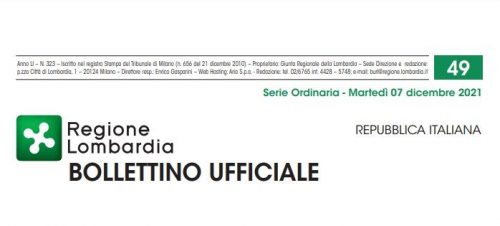 Regione Lombardia. Bollettino Ufficiale. Martedì 07 Dicembre 2021