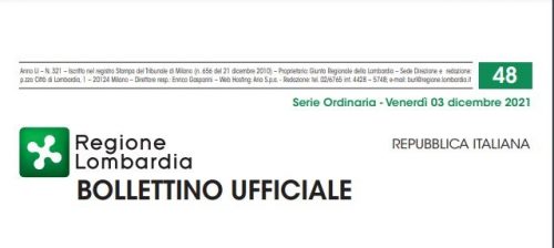 Regione Lombardia. Bollettino Ufficiale. Venerdì 03 Dicembre 2021