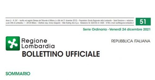 Regione Lombardia. Bollettino Ufficiale. Venerdì 24 Dicembre 2021