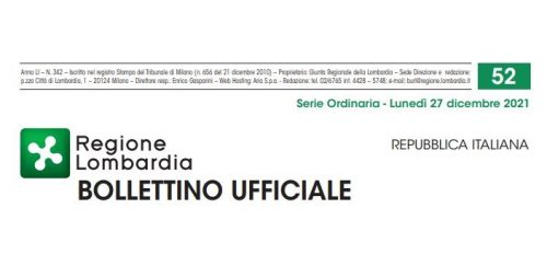 Regione Lombardia. Bollettino Ufficiale. Lunedì 27 Dicembre 2021