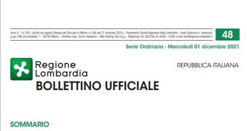 Regione Lombardia. Bollettino Ufficiale. Mercoledì 01 Dicembre 2021
