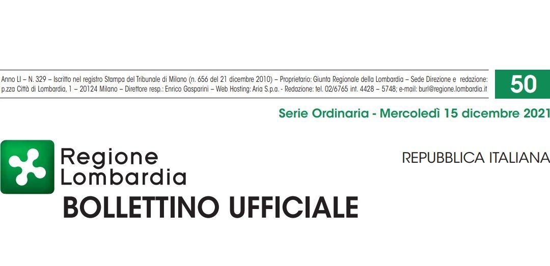 Regione Lombardia. Bollettino Ufficiale. Mercoledì 15 Dicembre 2021