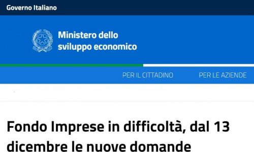 Fondo Imprese in difficoltà, dal 13 dicembre le nuove domande