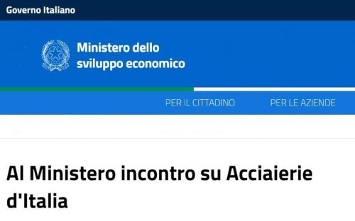 Al Ministero incontro su Acciaierie d’Italia