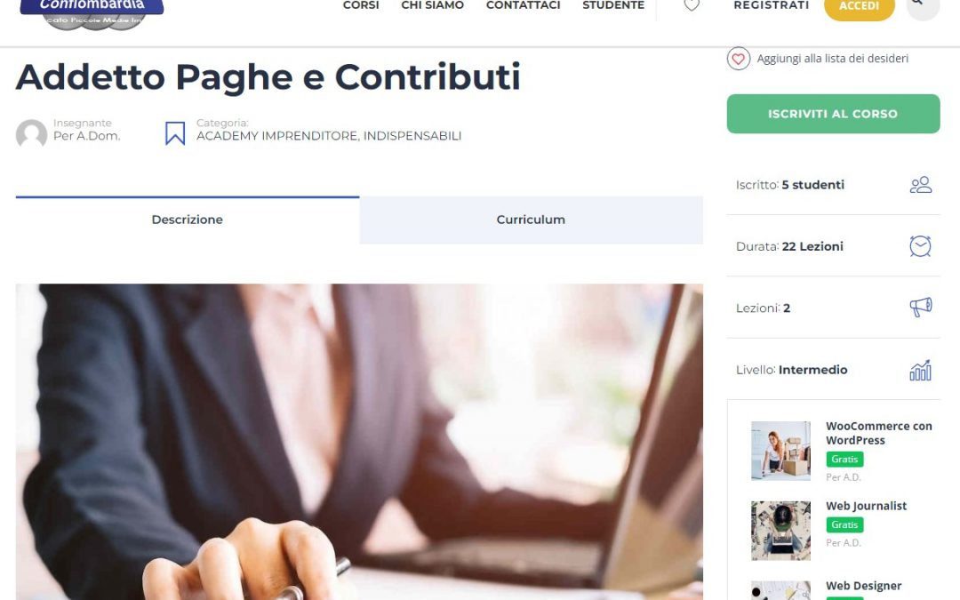 Conflombardia Academy Imprenditore: Addetto Paghe e Contributi