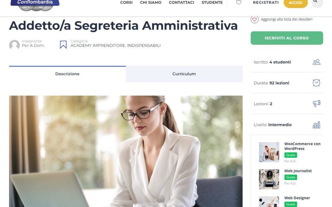 Conflombardia Academy Imprenditore: Addetto alla Segreteria amministrativa
