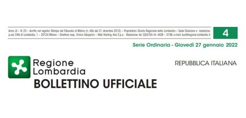 Regione Lombardia. Bollettino Ufficiale. Giovedì 27 Gennaio 2022.