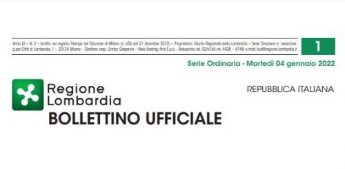Regione Lombardia. Bollettino Ufficiale. Martedì 04 Gennaio 2022.