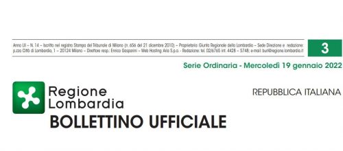 Regione Lombardia. Bollettino Ufficiale. Mercoledì 19 Gennaio 2022.