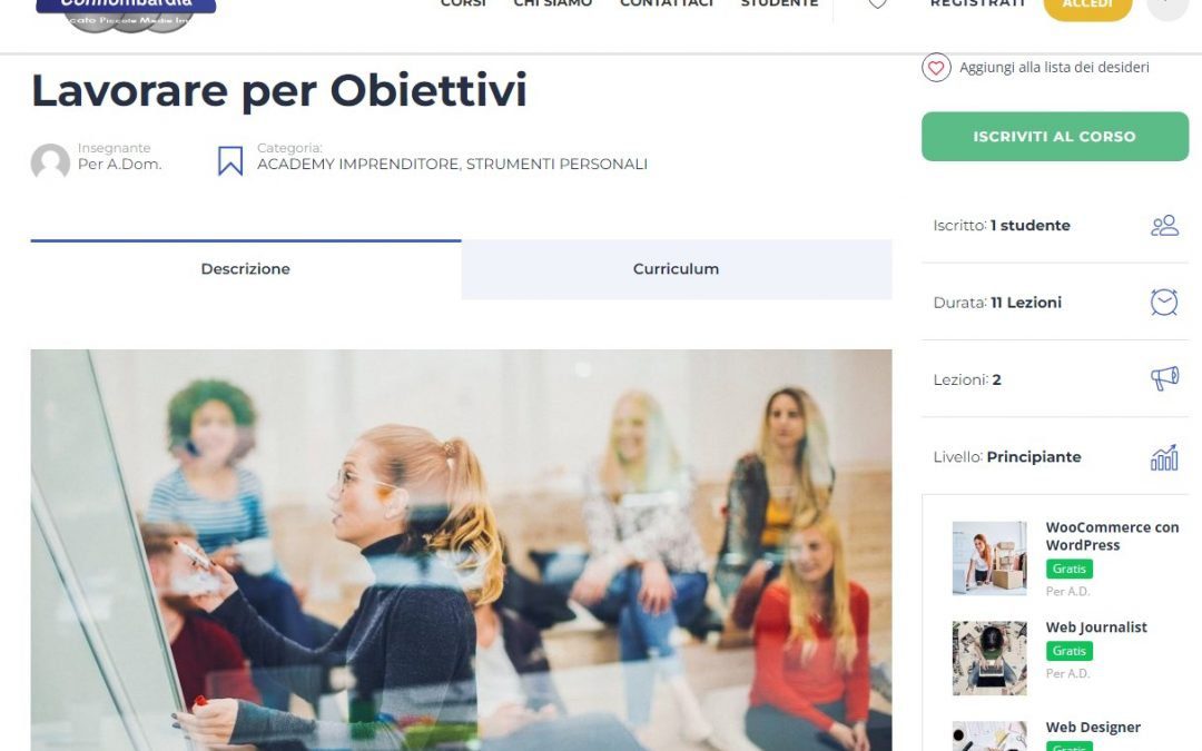 Conflombardia Academy Imprenditore: Lavorare per Obiettivi
