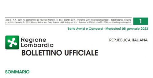 Regione Lombardia. Avvisi e Concorsi. Mercoledì 05 Gennaio 2022