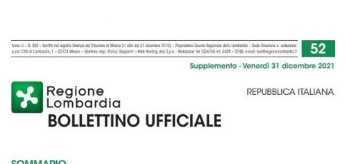 Regione Lombardia. Bollettino Ufficiale. Supplemento Venerdì 31 Dicembre 2021.