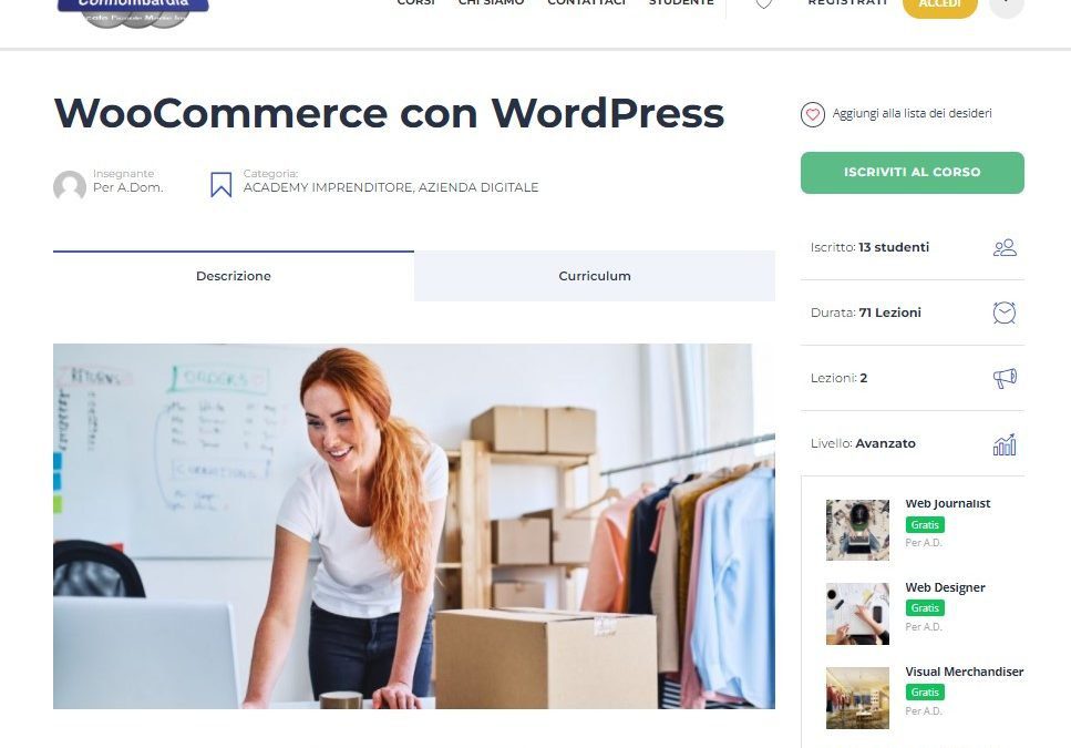 Conflombardia Academy Imprenditore: WooCommerce con WordPress