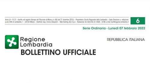 Regione Lombardia. Bollettino Ufficiale. Lunedì 07 Febbraio 2022.