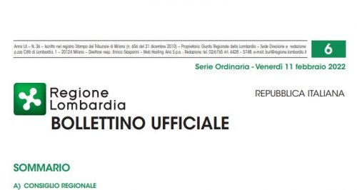 Regione Lombardia. Bollettino Ufficiale. Venerdì 11 Febbraio 2022.