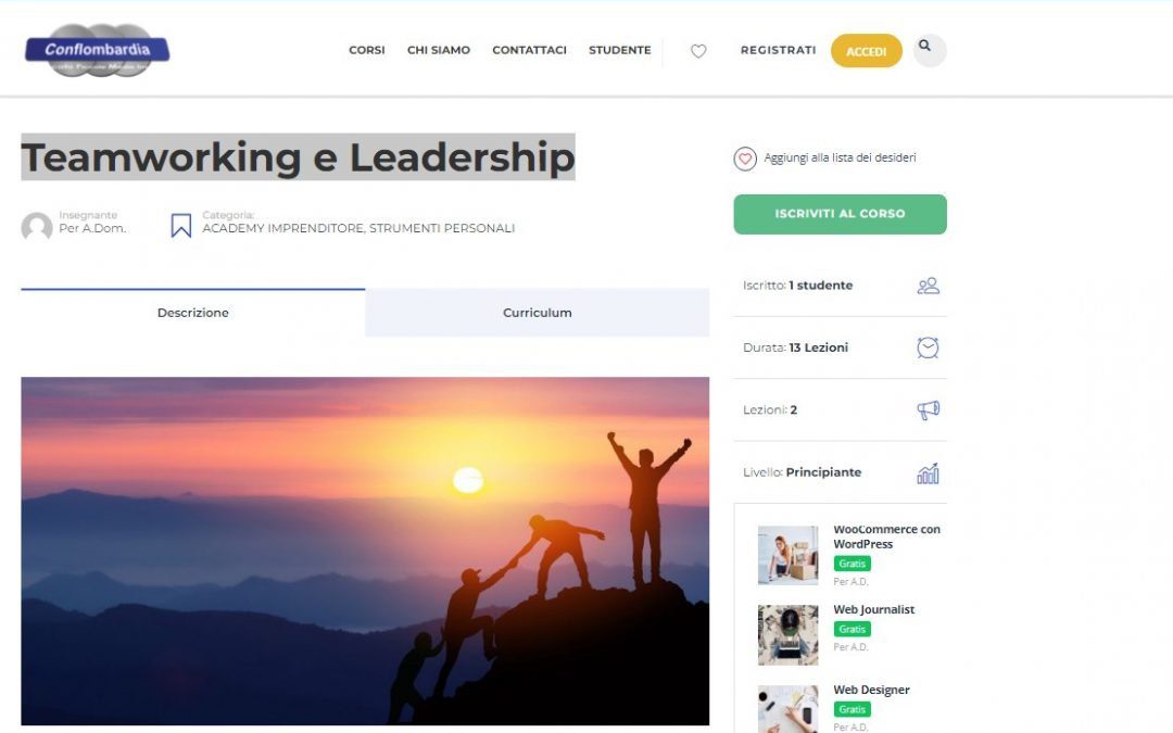 Conflombardia Academy Imprenditore: Teamworking e Leadership