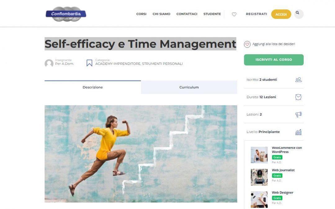 Conflombardia Academy Imprenditore: Self-efficacy e Time Management