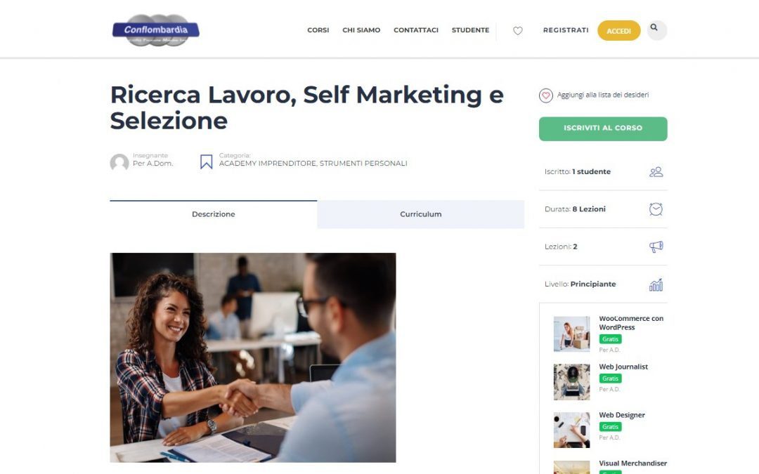 Conflombardia Academy Imprenditore: Ricerca Lavoro, Self Marketing e Selezione
