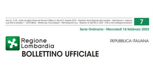 Regione Lombardia. Bollettino Ufficiale. Mercoledì 16 Febbraio 2022.