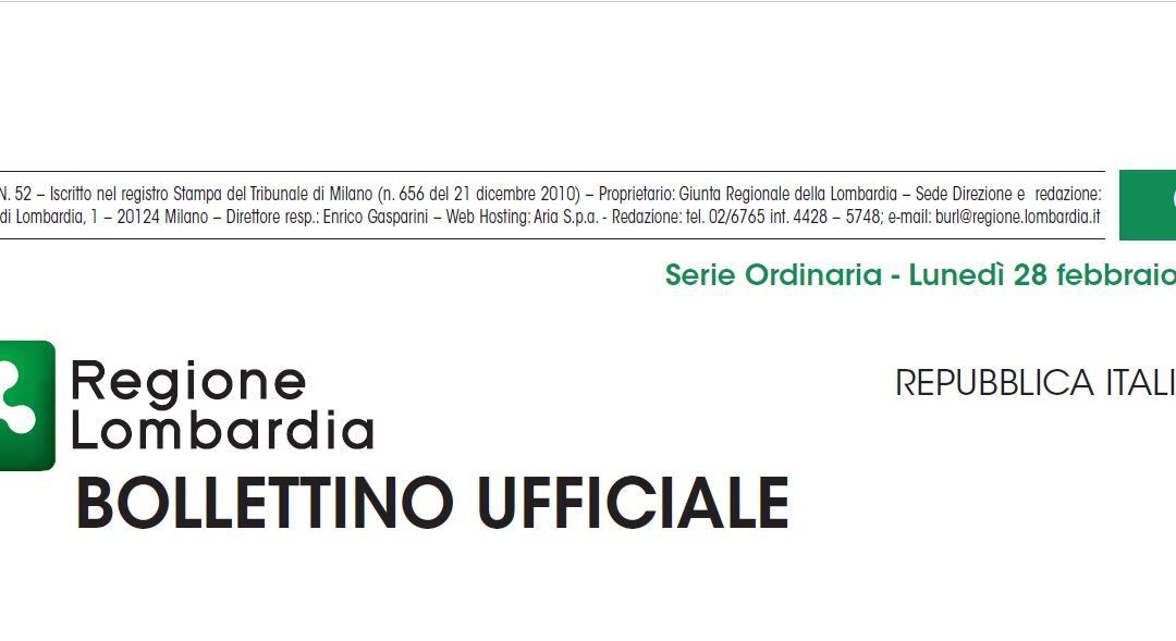 Regione Lombardia. Bollettino Ufficiale. Lunedì 28 Febbraio 2022.