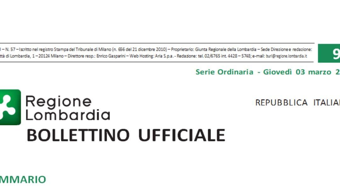 Regione Lombardia. Bollettino Ufficiale. Giovedì 03 Marzo 2022.