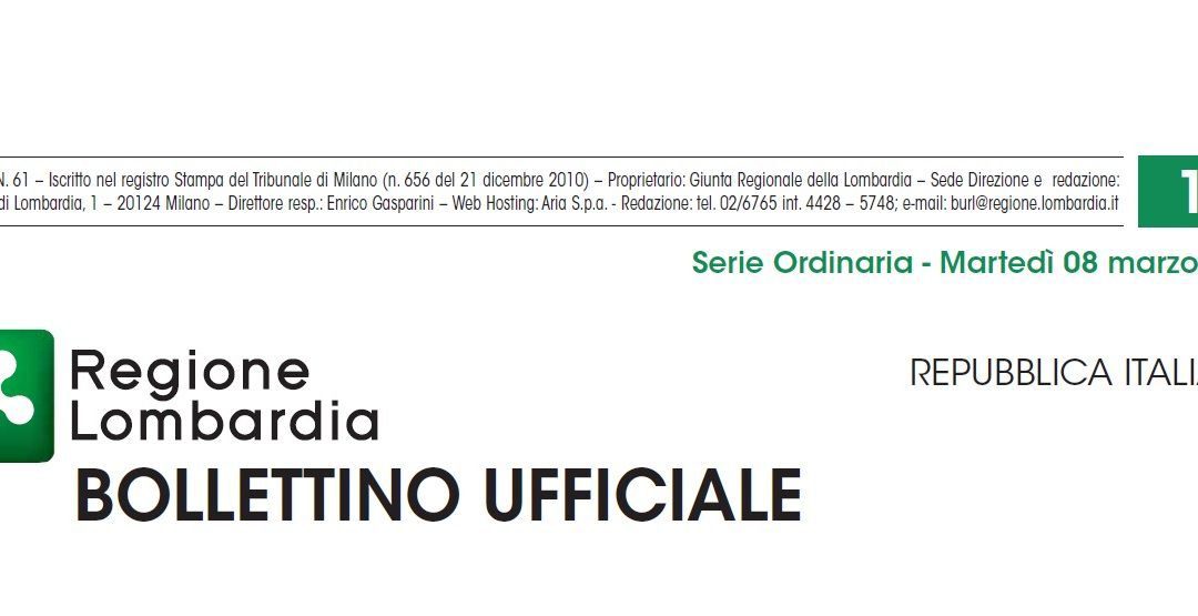 Regione Lombardia. Bollettino Ufficiale. Martedì 08 Marzo 2022.