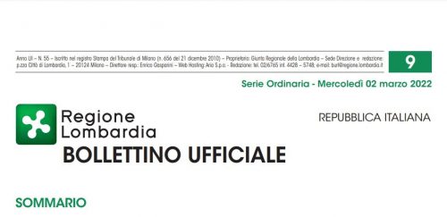 Regione Lombardia. Bollettino Ufficiale. Mercoledì 02 Marzo 2022.