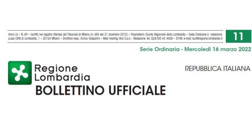 Regione Lombardia. Bollettino Ufficiale. Mercoledì 16 Marzo 2022.