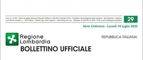Regione Lombardia. Bollettino Ufficiale. Lunedì 18 Luglio 2022.