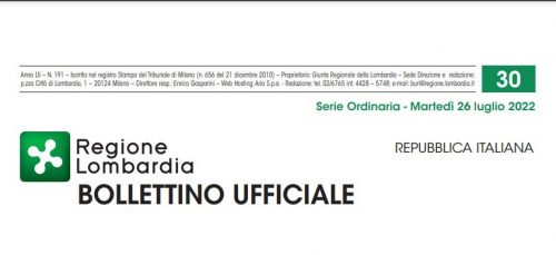 Regione Lombardia. Bollettino Ufficiale. Martedì 26 Luglio 2022.