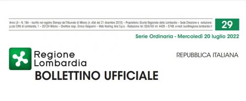 Regione Lombardia. Bollettino Ufficiale. Mercoledì 20 Luglio 2022.
