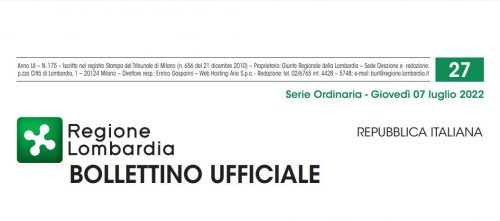Regione Lombardia. Bollettino Ufficiale. Giovedì 07 Luglio 2022.