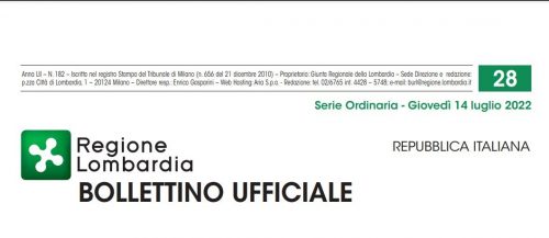 Regione Lombardia. Bollettino Ufficiale. Giovedì 14 Luglio 2022.